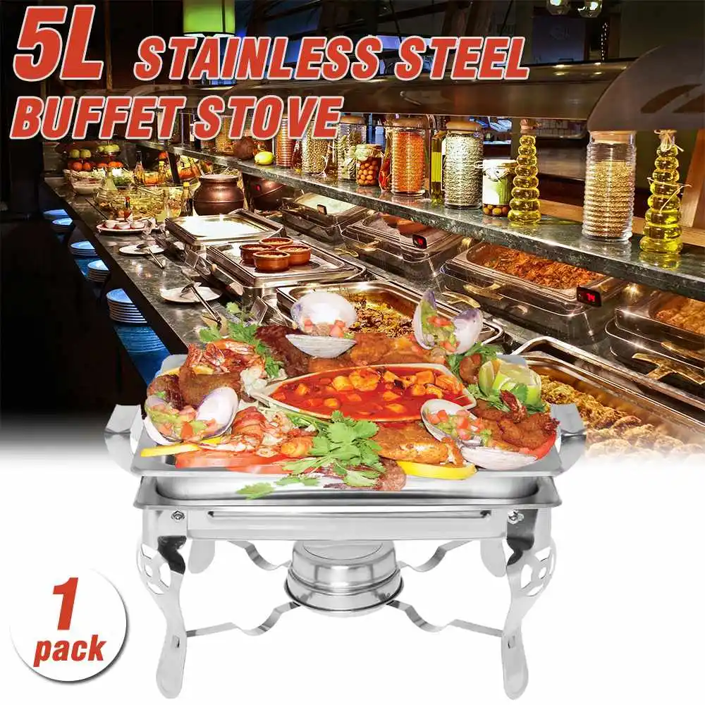 

GEMITTO 4.5L Chafing Dishes Buffet Stove Food Warmer Stainless Steel for Self-Service Restaurant Catering Wedding Party Thicken