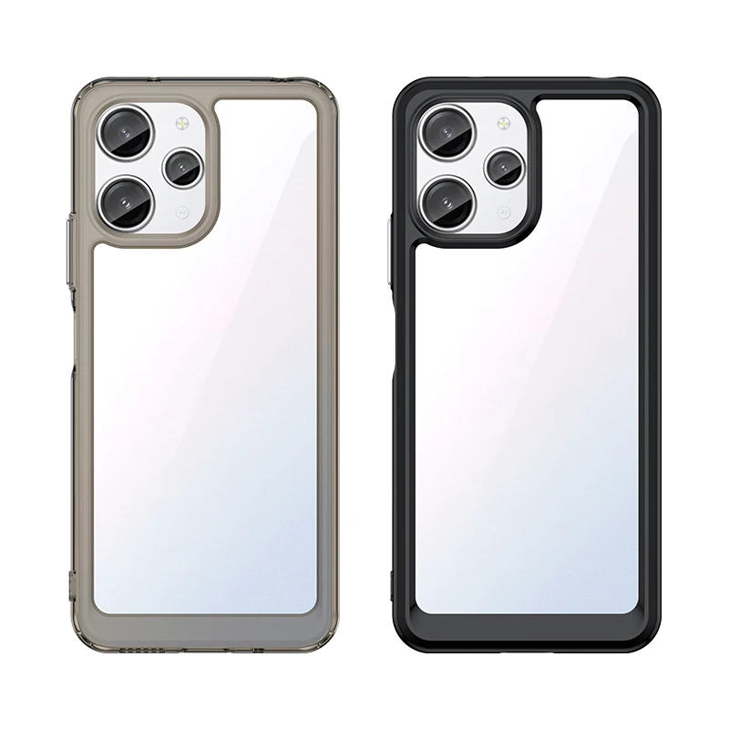 For Xiaomi Redmi 12 Case Luxury Silicone Clear Bumper Shell For Redmi 12 Case TPU Border Shockproof Case For Redmi 12 12C Cover