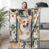 BlessLiving Kawaii Corgi With Tongue Out Flannel Throw Blanket Lovely Dachshund Shepherd Rottweiler Pattern Blanket For Kids Bed 1