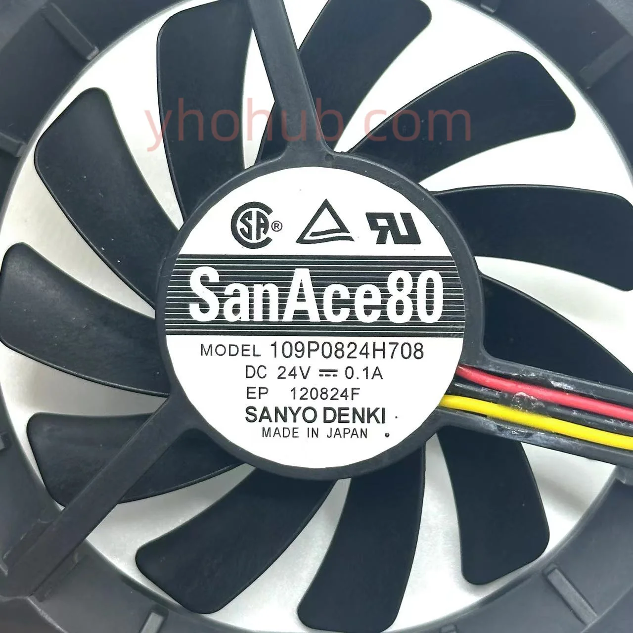 3-проводной Вентилятор охлаждения сервера SANYO DENKI 109P0824H708 DC 24V 0.10A 80x80x15 мм