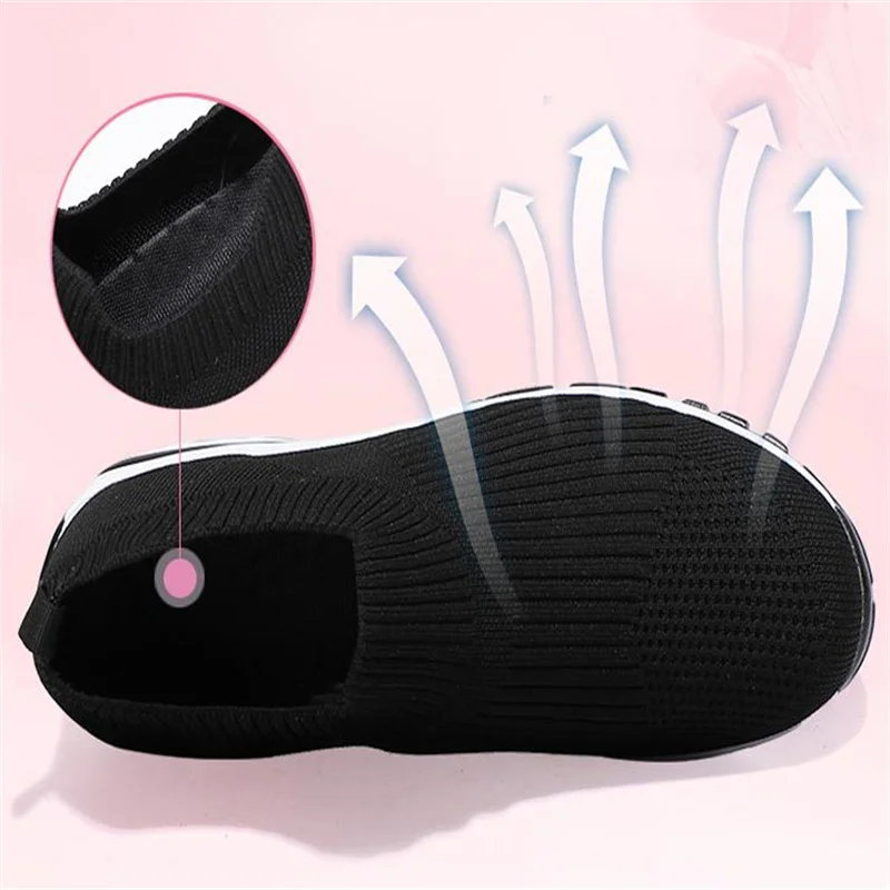 New Ladies Platform Shoes Comfortable Flying Woven Breathable Casual Women's Shoes Spring and Summer Running Shoes Sneakers