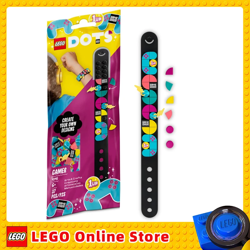 

LEGO DOTS Gamer Bracelet with Charms 41943 DIY Craft Bracelet Kit; A Creative Gift for Arcade Game Fans Aged 6+ (37 Pieces)