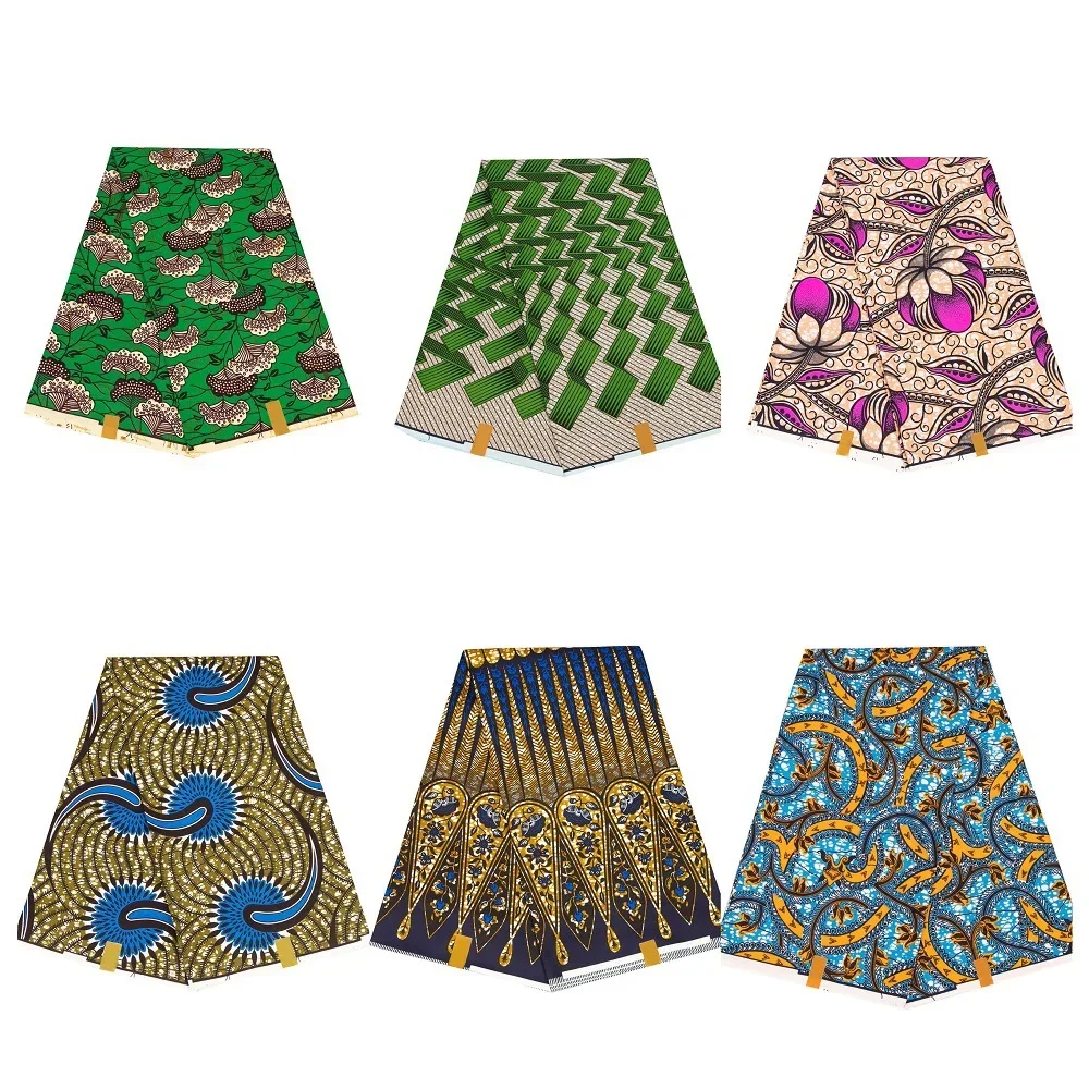 Нигерийский Африканский полиэстер Анкара восковая ткань 2024 новейшая с принтом