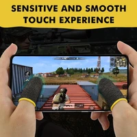 2pcs fiber finger cover breathable controller game for pubg mobile games screen touching sweat proof non scratch thumb gloves