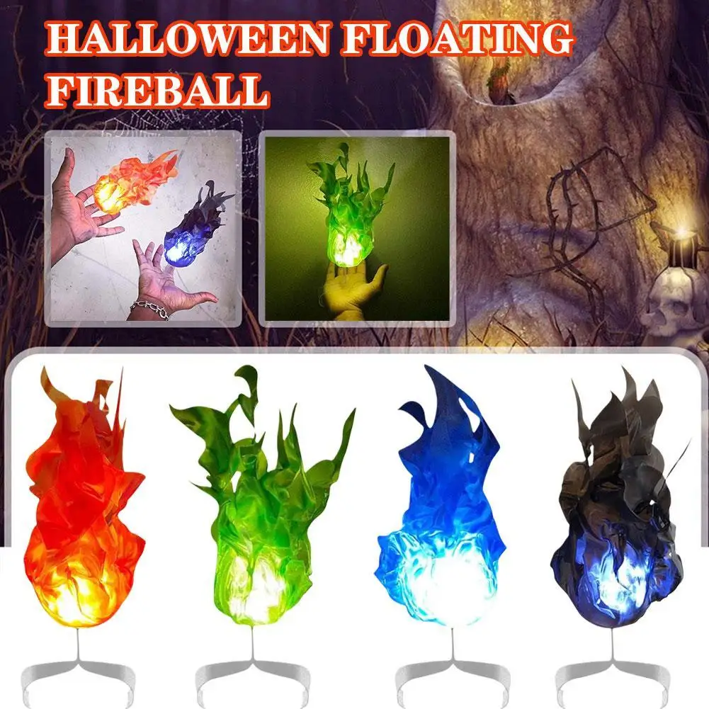 

Halloween Decor Props Cosplay Fire Flame Atmosphere Light Party Decoration Props Simulation Floating Fireball Lamp Fireball
