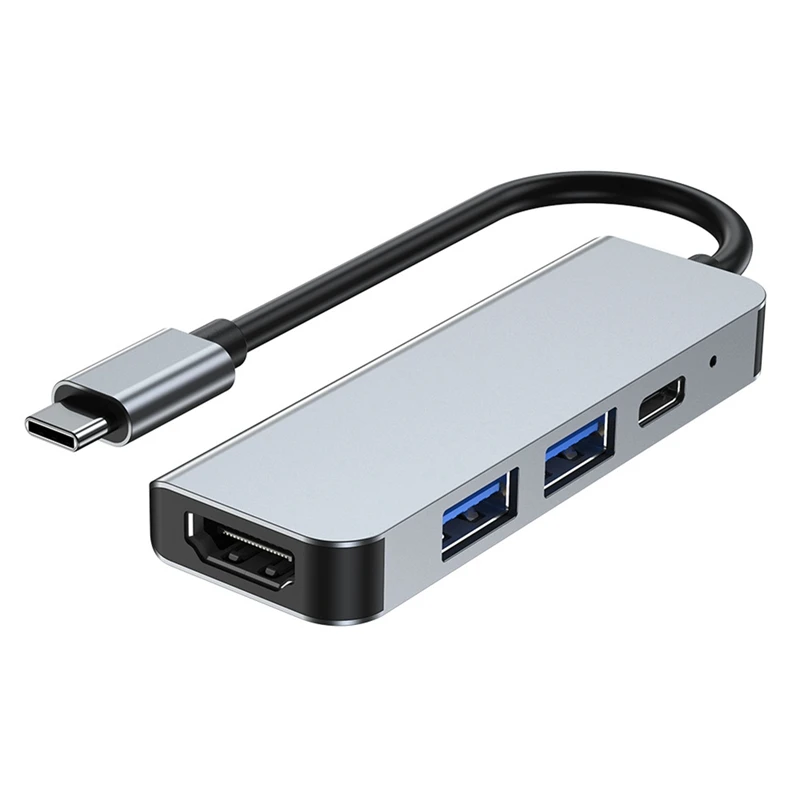 

4In1 Multiport Type-C Hub With HDMI-Compatible Port 4K HD Display HDMI USB 2.0/3.0 Ports PD Charging Port For