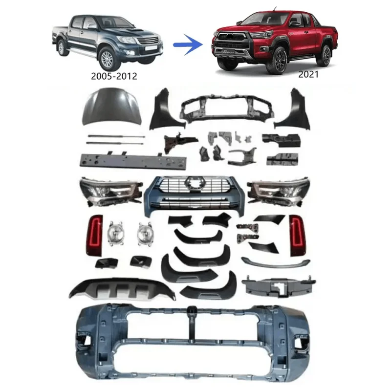 Hilux Vigo 2005-2015 Изменение на Revo Rocco Conversion Upgrade Body Kit 2021+