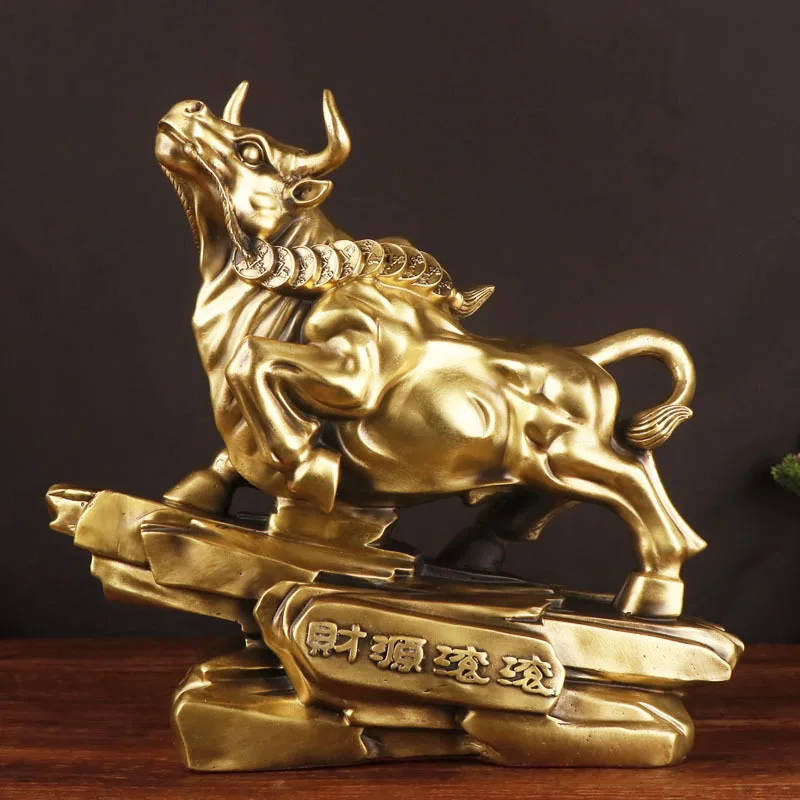 Корова из чистой меди Yang Tongji украшения китайского знака зодиака ремесла для