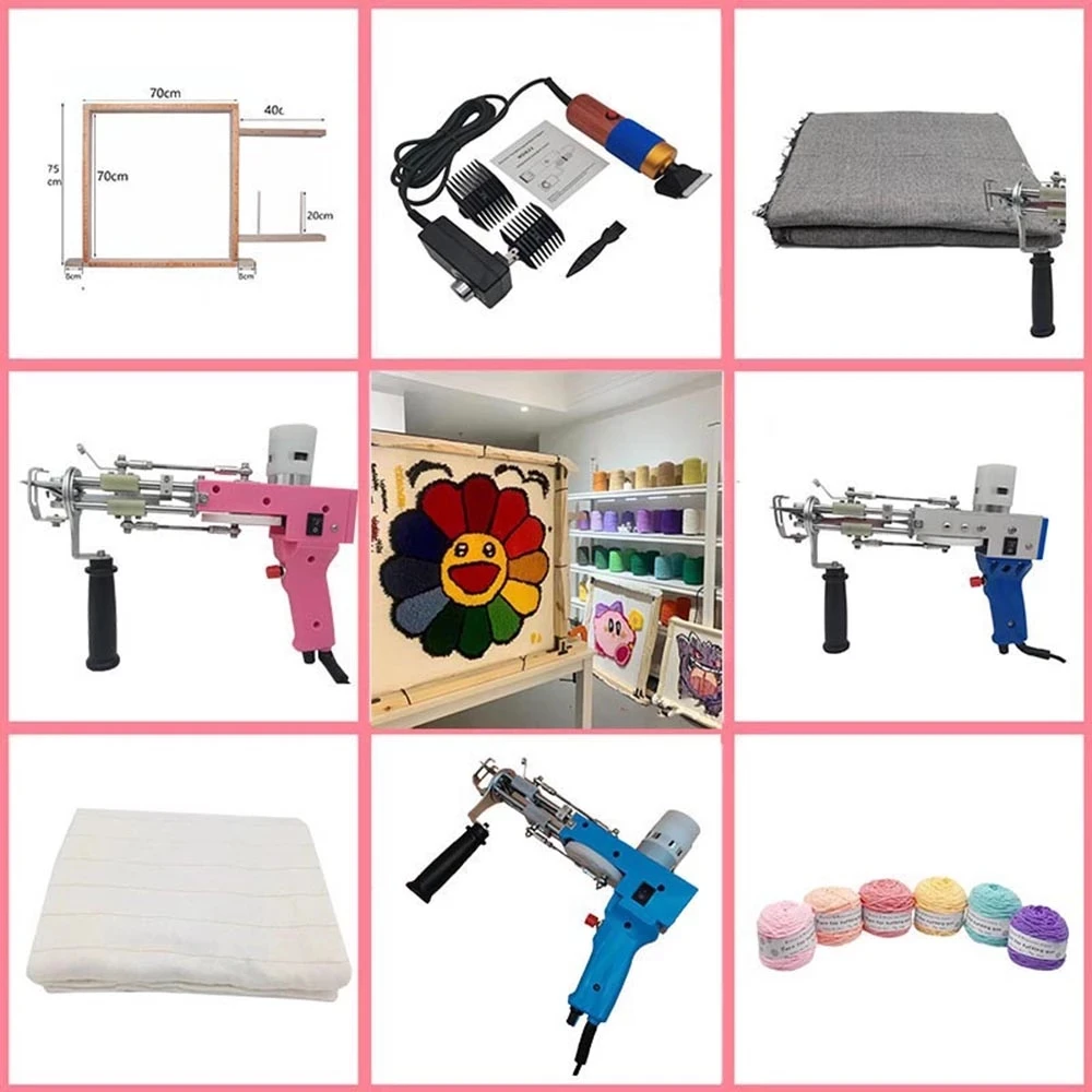 

Carpet Tufting Gun Machine And Accessories Cloth Backing Fabric Back Cloth Rug Clipper Wool Yarn Ball Wood Frame Tufting World