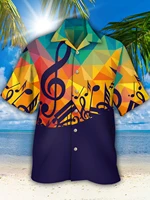 2022 music cuban collar 3d printed shirts mens hawaiian shirts summer mens clothing casual short sleeves fashion loose tops t