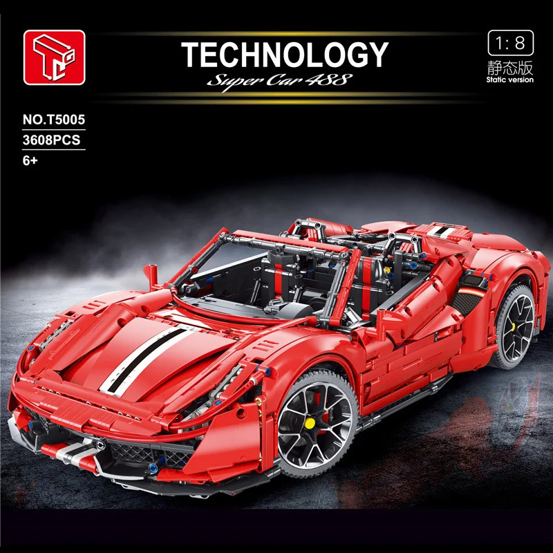 Конструктор феррари совместимый с Lego высокотехнологичный 488 |