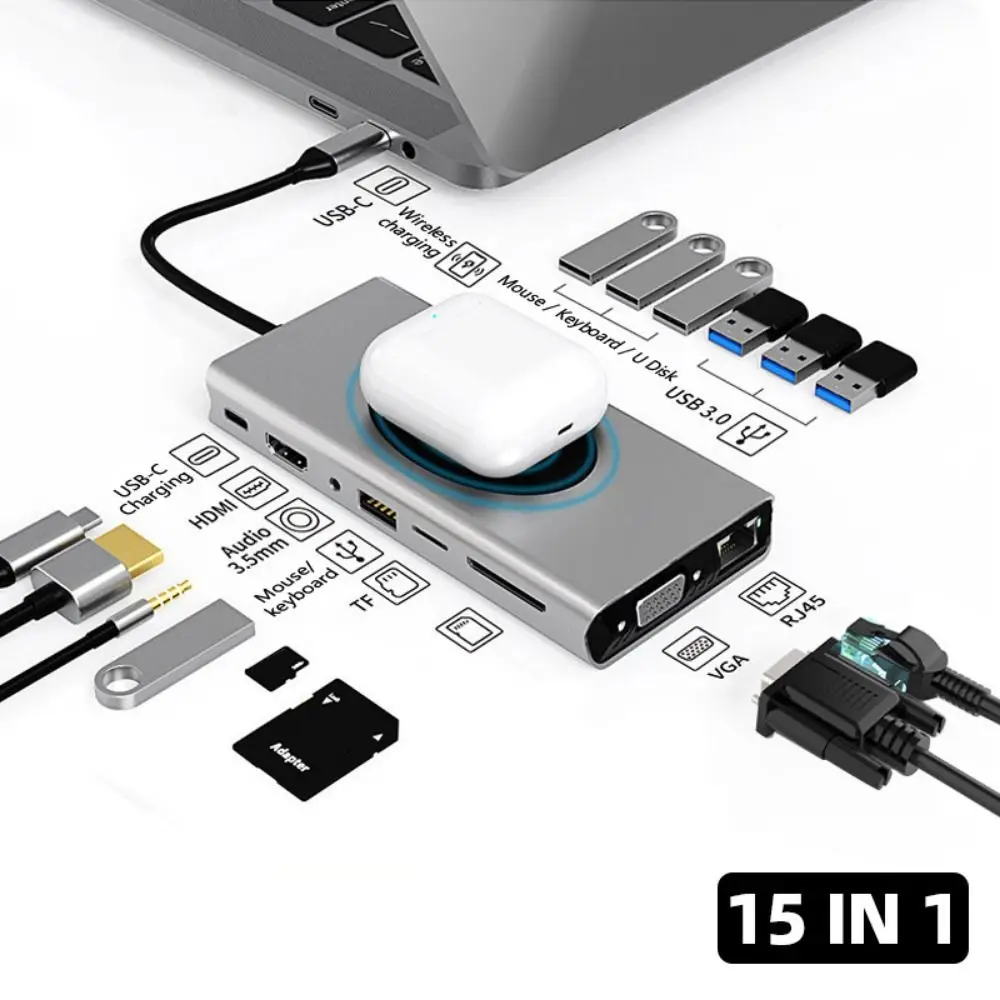 

Док-станция USB Type-C диагональю 15 в 1