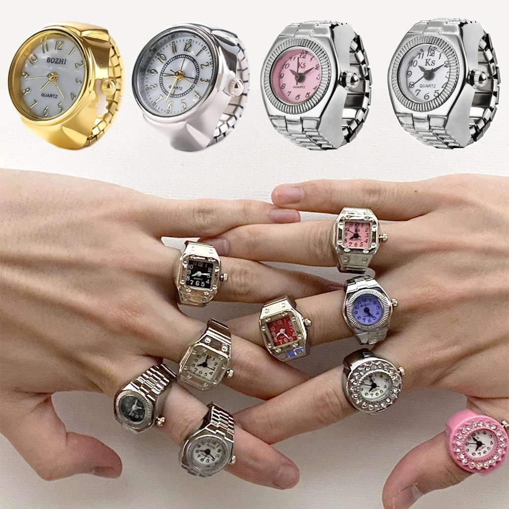 Цифровые кварцевые наручные часы с кольцом