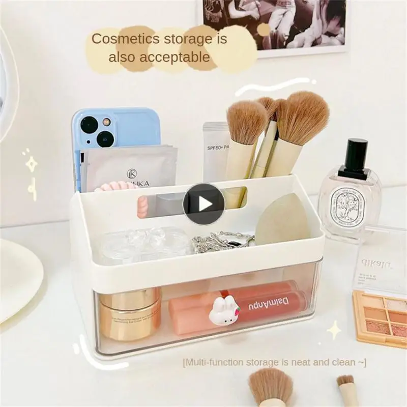 

Cosmetic Storage Box Simple Drawer Style Pen Holder Lightweight Desktop Storage Box Table Storage Supplies Large Capacity