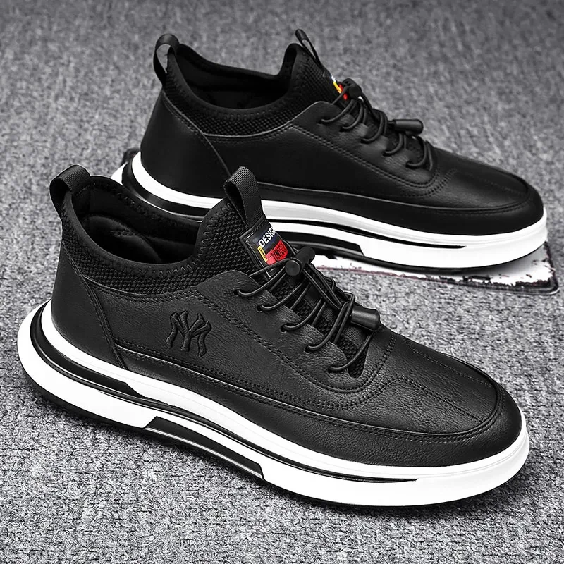 

Men's Casual Sports Shoes Pu Top Warm Plush Elastic Band Running Shoes Fashion Luxury Men's Winter Sports Shoes 2023 New