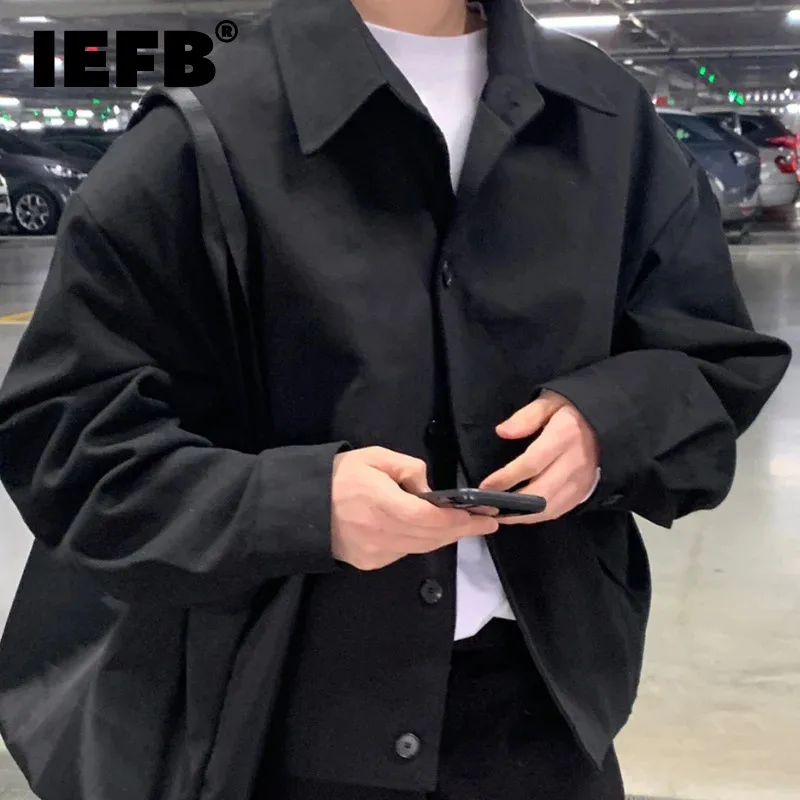 IEFB мужские куртки в корейском стиле повседневные однобортные свободные