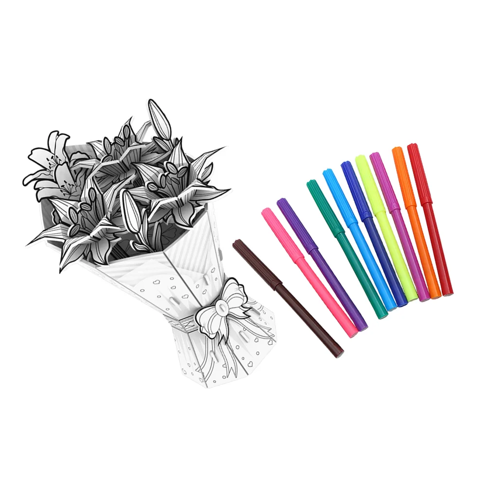 

1 Set Colorful Flower Puzzle 3D Flower Puzzle Children Graffiti Flower Children For Kids