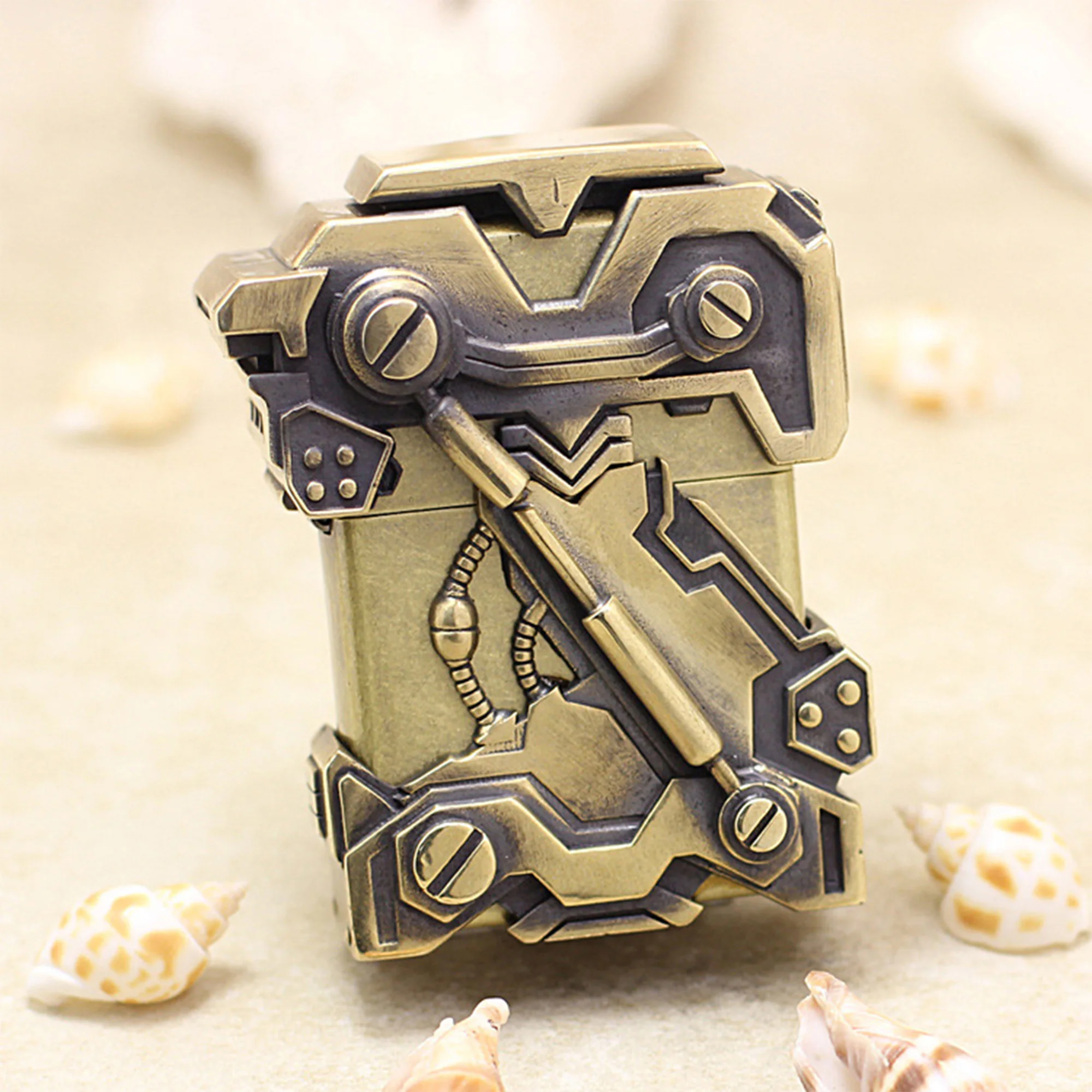 100% Brand Genuine heavy armor 3D machine armor suit oil lighter cigarette kerosene lighters copper windproof good quality