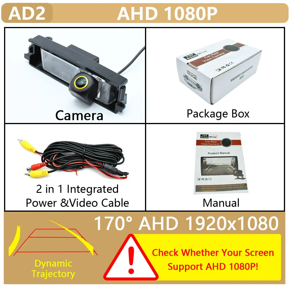 

Автомобильная камера заднего вида AHD 1080P 170 ° с золотым объективом для TOYOTA RAV4 XA30 2006 2007 2008 2009 2010, ночное видение