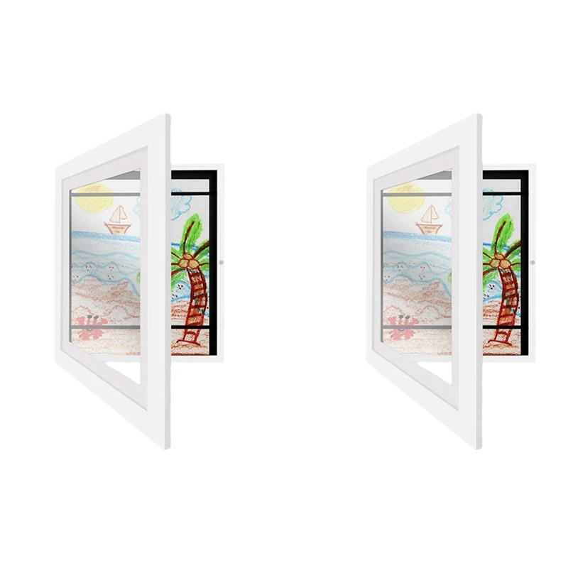 

[2-Pack] Kids Art Frame Kids Art Frames Front Opening Kids Artwork A4 Picture Frames Changeable Artwork Display