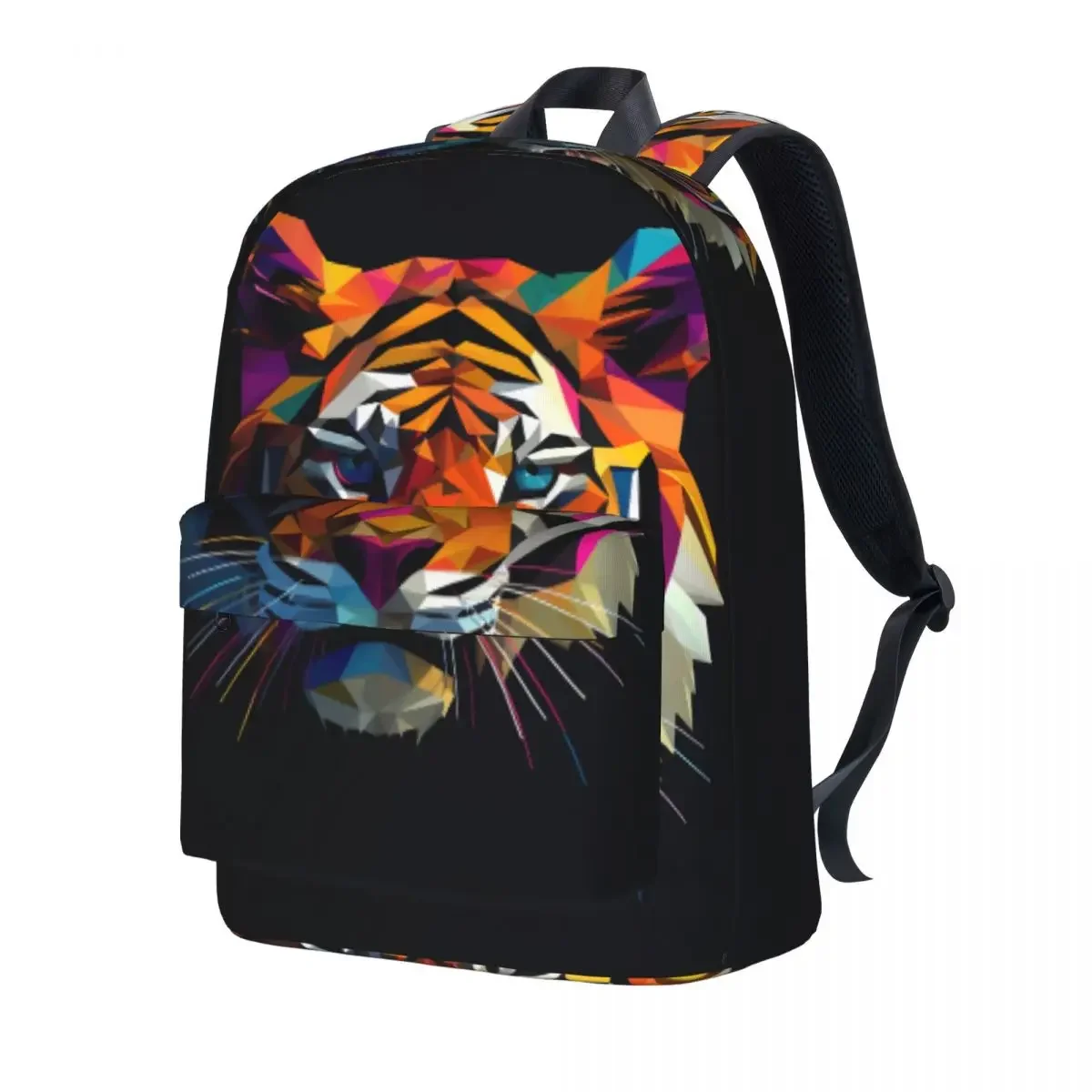 

Tiger Backpack Male Paper Art Breathable Backpacks Polyester Elegant High School Bags Camping Colorful Rucksack
