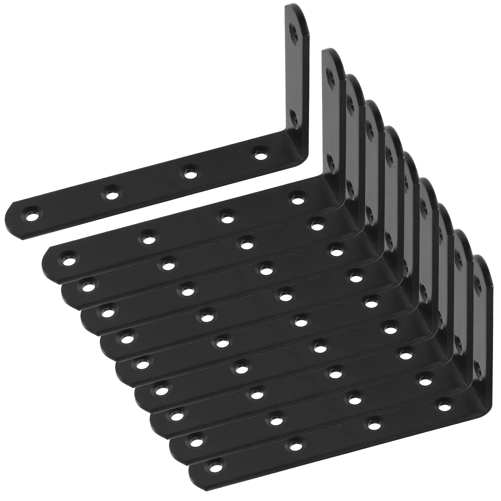 

10 Pcs Triangular Bracket Angle Code Black Shelf L Brackets Shelves Corner Angle Bracket Stainless Steel Shelf Support Bracket