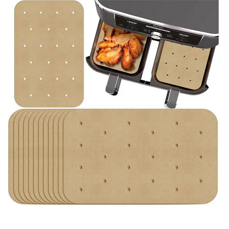 100Pcs/set Household Air Fryer Oil Blotting Paper Rectangular Double-sided BBQ Oil Absorption Paper Household Silicone Oil Paper