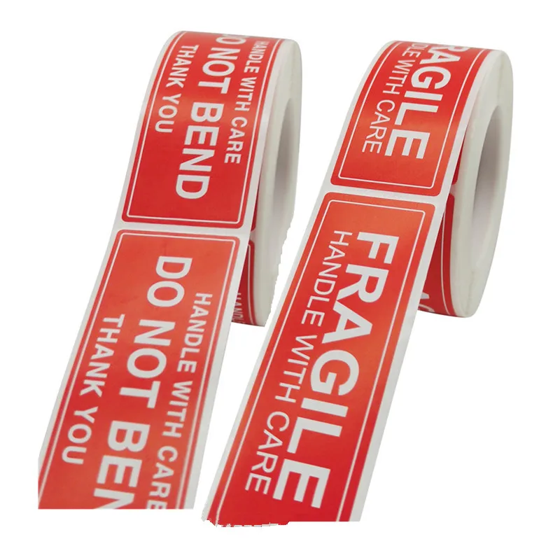 

Bend Box Careful Caution Fragile Gift 50/100/250 Packaging Shipping Roll Stickers Be Not Label Sealing Sticker Warning Seal