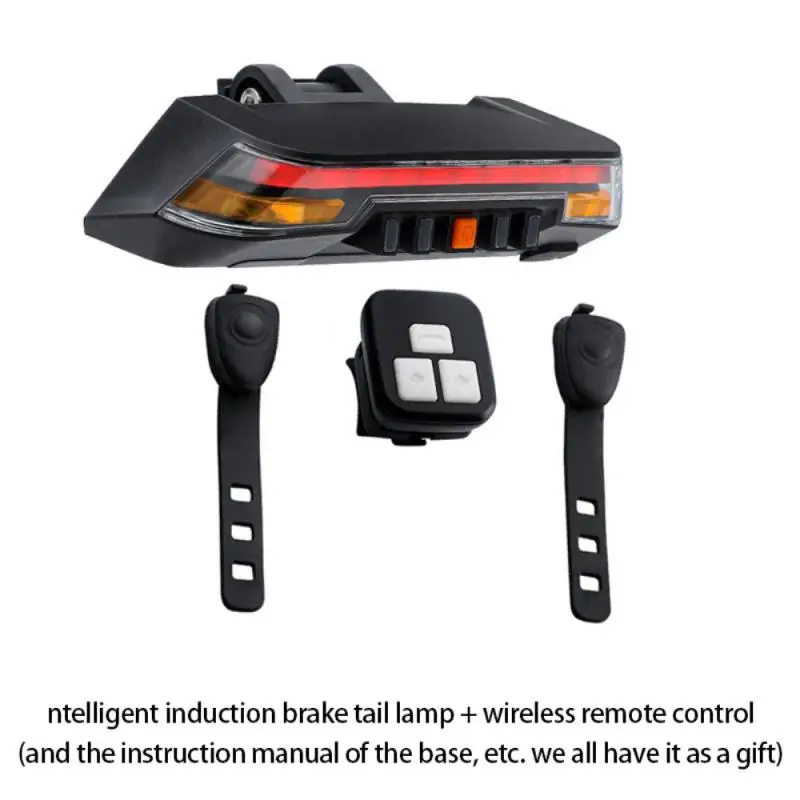 

Bicycle Taillight Wireless Remote Control Turning Signal Smart Induction Rear Light Rechargeable Warning Lamp Bike Accessories