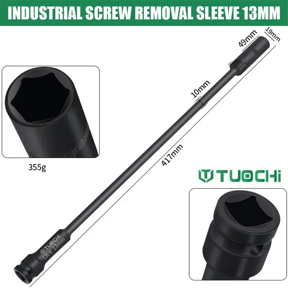 

1/2 сверхдлинная шестигранная головка 42 см, электрический пневматический ключ, ударная головка, ремонт автомобиля, инструменты для электрика мотоцикла