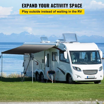 VEVOR Car Shelter Shade 16-21Ft RV Awning Camping Side Car Roof Top Tent Waterproof UV Portable Rain Canopy for Camper Trailer 6