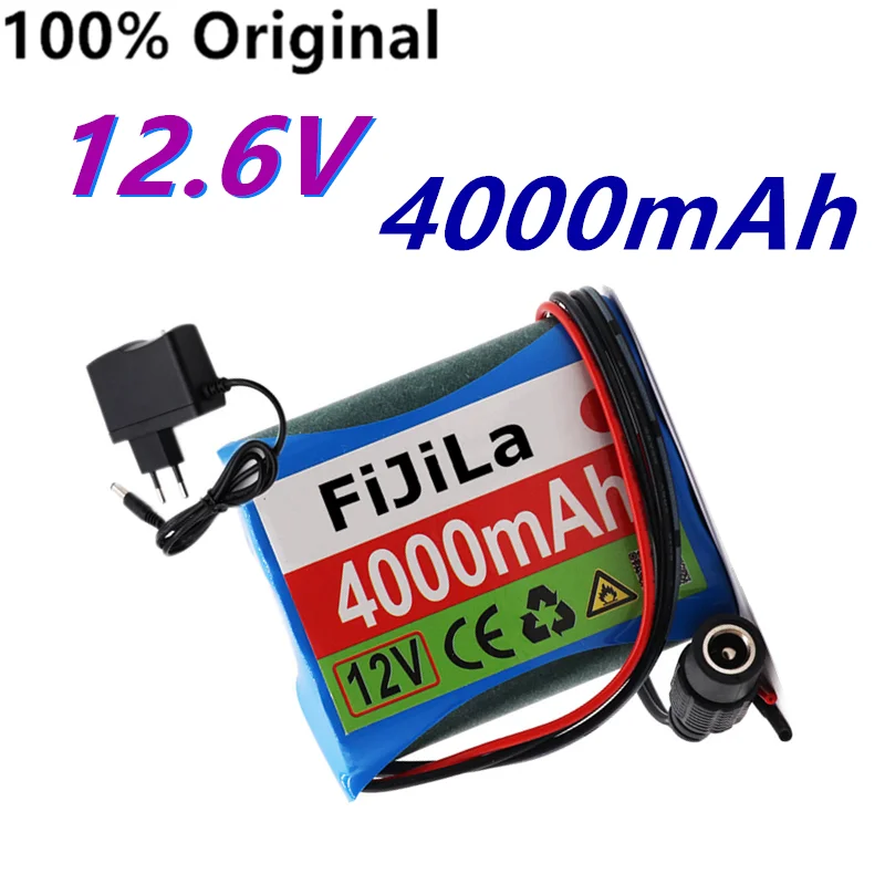 

100% Origin 12.6V 4000mAh 18650 Li-ion Rechargeable battery pack for CCTV Camera 3A Batteries+ 12.6V EU US Charger+Free shopping