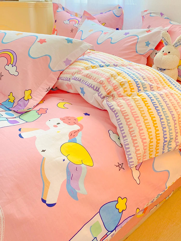 

My Little Pony Twilight Sparkle Anime Peripheral Kawaii Cute Cartoon Four-piece Quilt Cover Bed Sheet Creative Bedding Wholesale