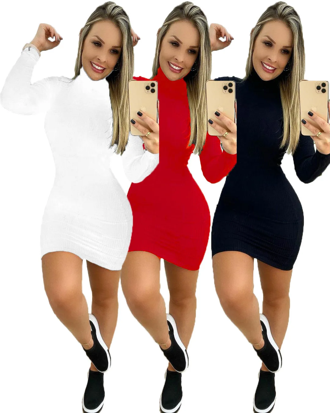 

Платье женское демисезонное облегающее средней длины с длинным рукавом и открытой спиной