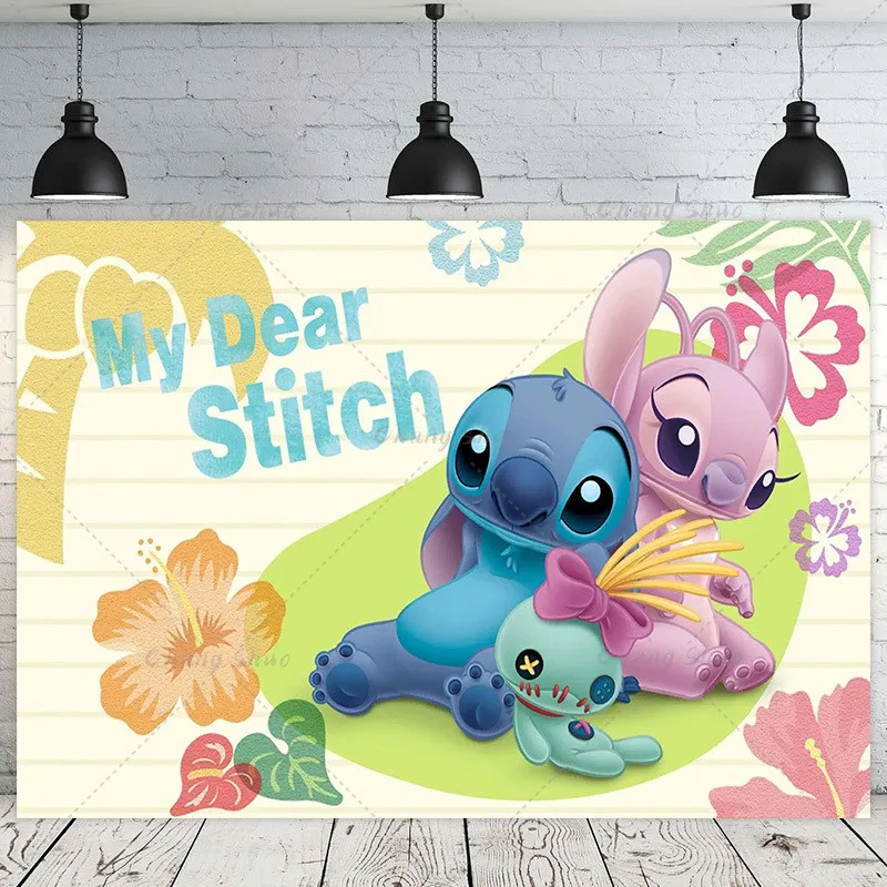 Студийный фон Disney с рисунком Лило Ститч на день рождения