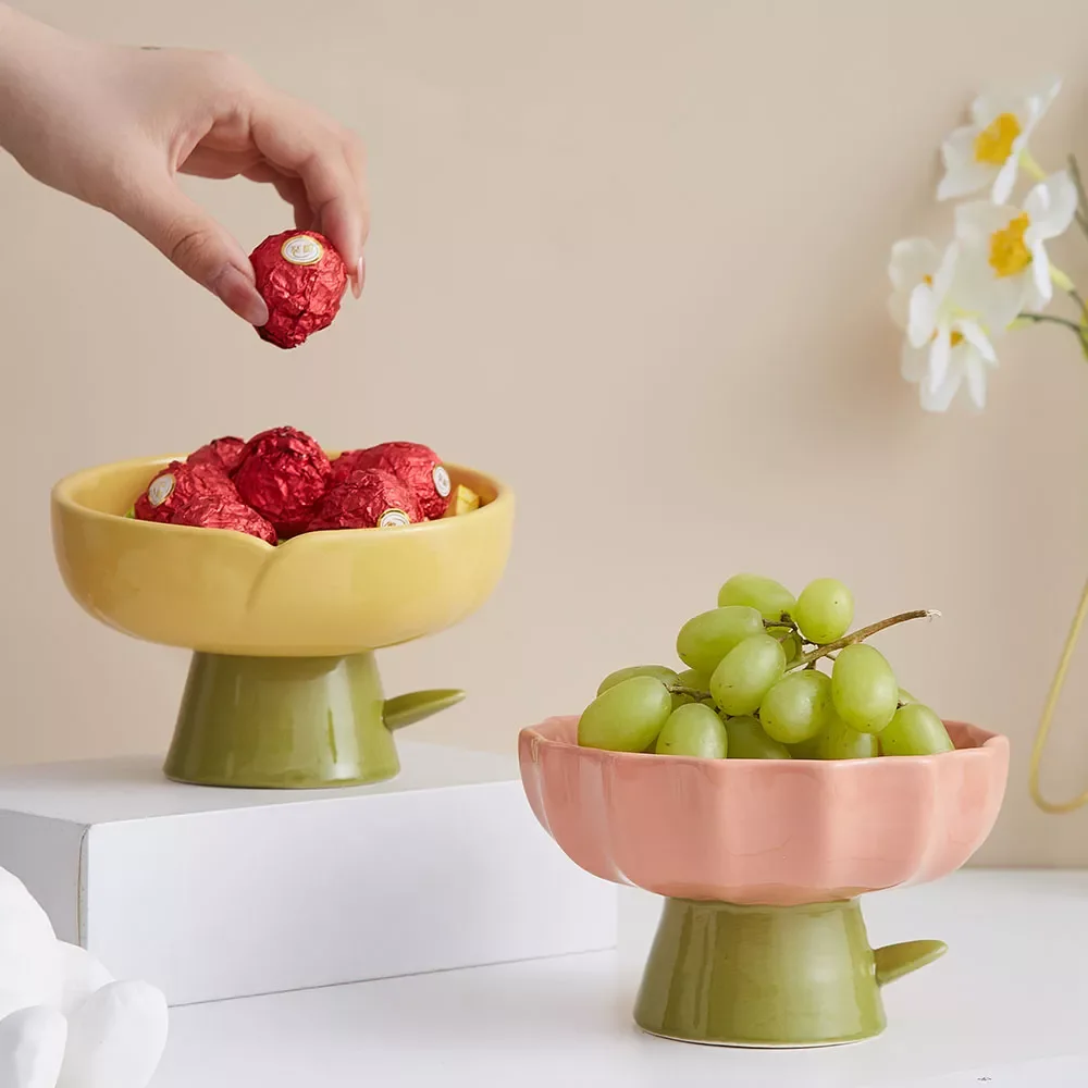 

INS Style Irregular Bowl Storage Bowl Plates Ceramic Fruit Bowl Home Decor Snack Tray Decorative Plates Tableware Display Stand