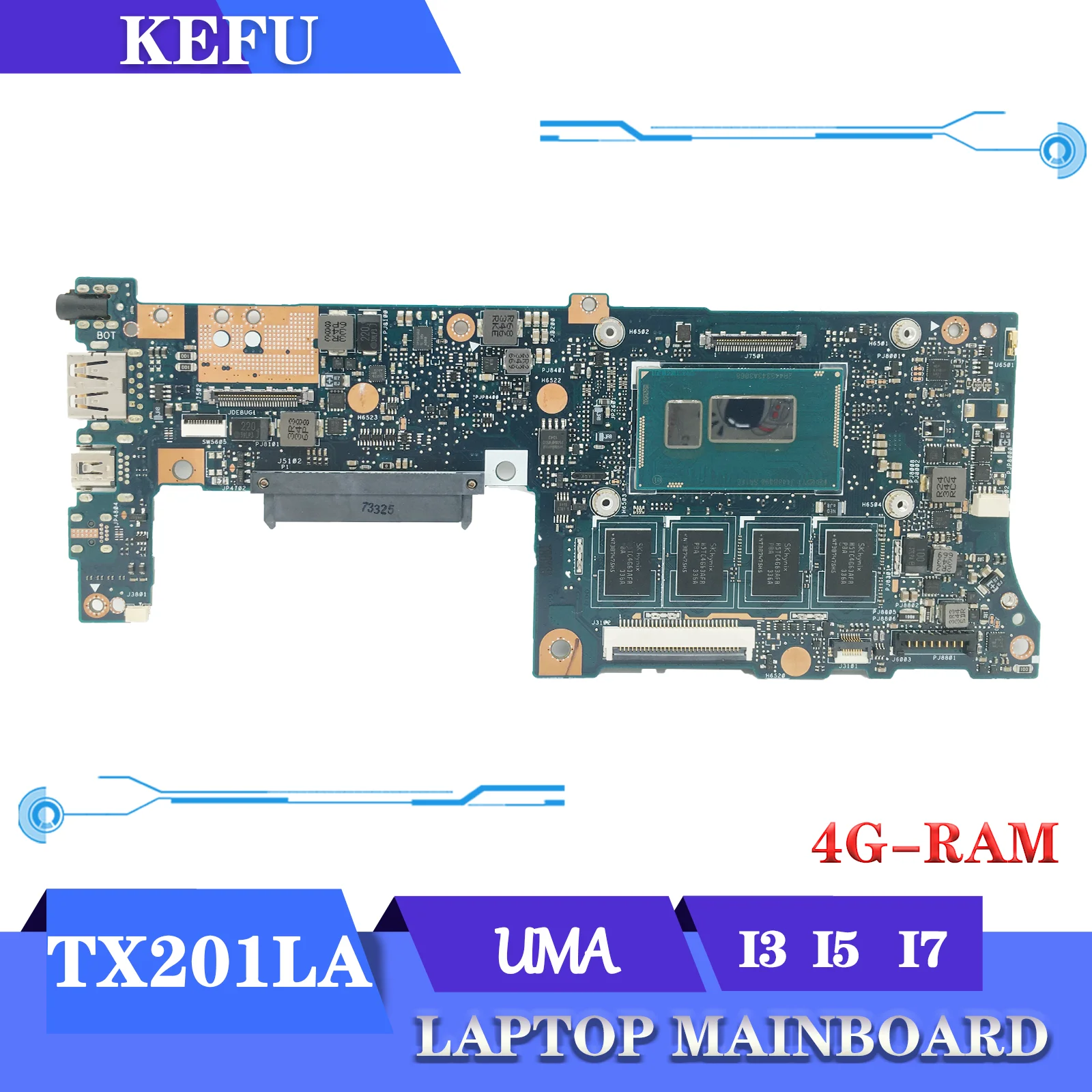 

KEFU Mainboard TX201LA For ASUS Transformer Book Trio TX201L TX201 TX201LAF Laptop Motherboard I7 I5 I3 4th 4G/RAM 100% Test OK