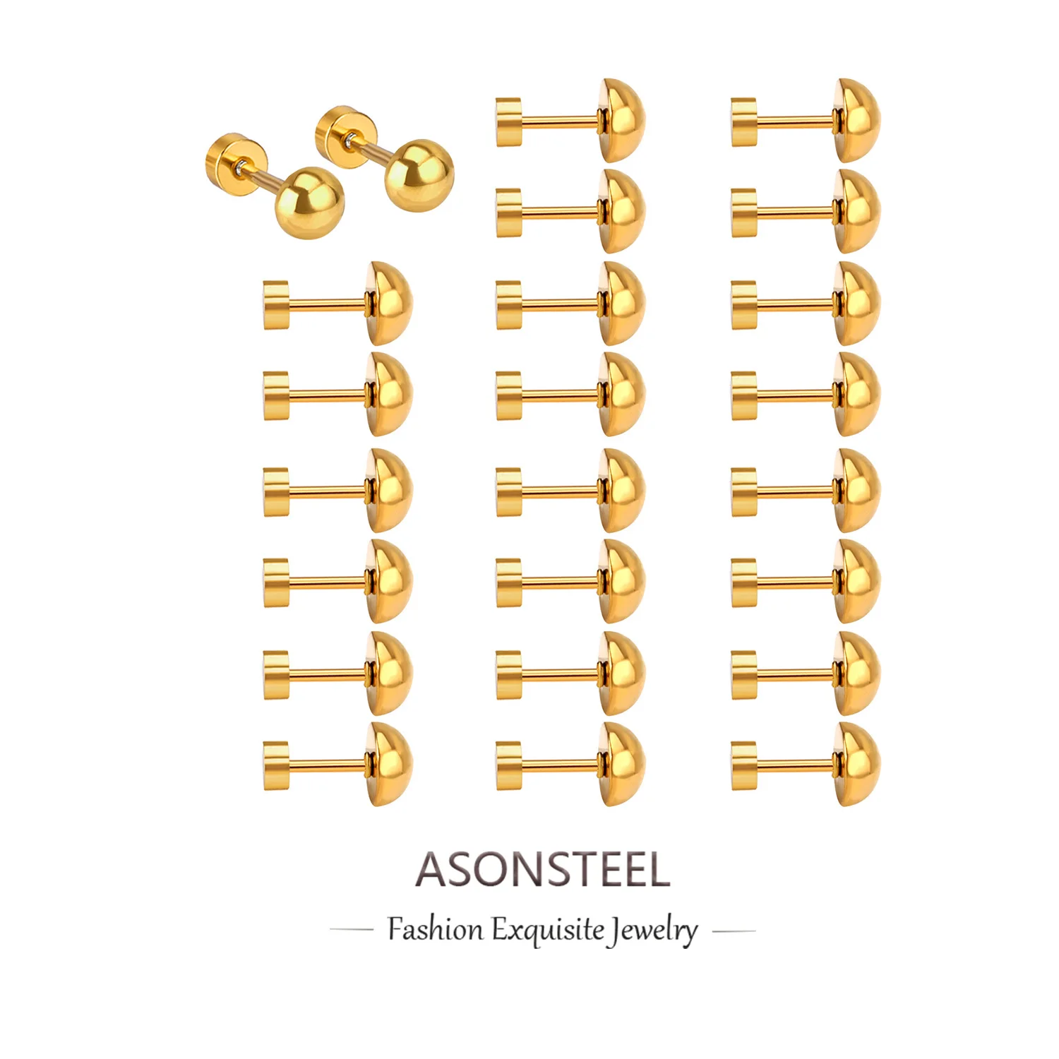 ASONSTEEL 12 пар/Лот шар из нержавеющей стали 4-8 мм нержавеющая сталь подвеска