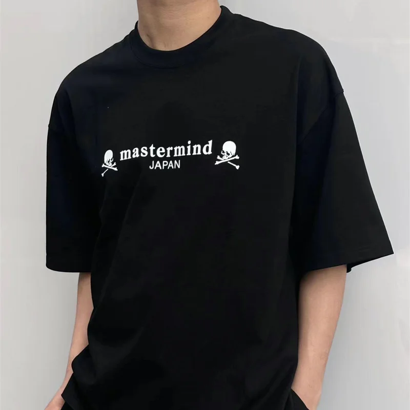

Mastermind Japan Casual T-Shirt 23AW Summer Fashion Alphabet Printed Skulls Black Tee MMJ Tops Short Sleeve For Men And Women