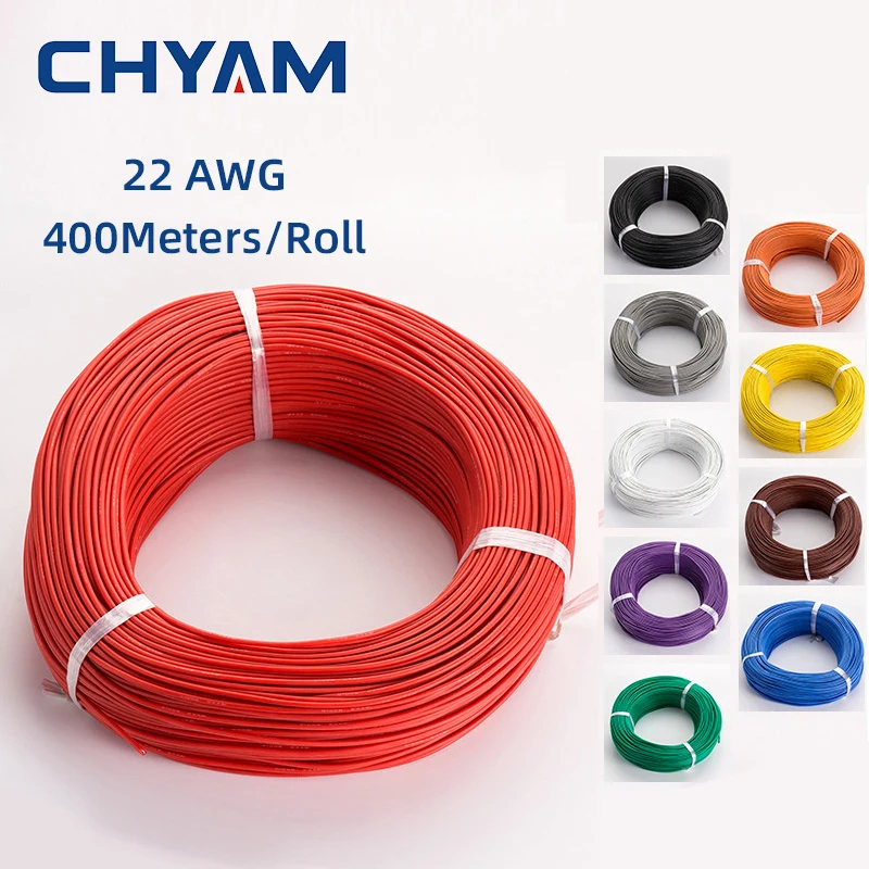 

400Meters/Roll 22AWG 0.3mm2 Soft Silicone Wire 60/0.08TS Heat-resistant Cable Wiring Electrical Connector