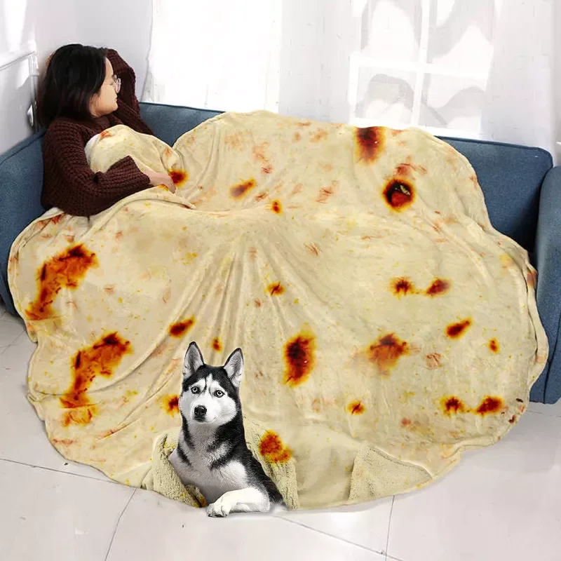 

Warm Flannel Burrito Blankets Corn Tortilla Blanket Soft Throw Blanket for Bed Sofa Plaid Plush Bedspreads Burrito Manta