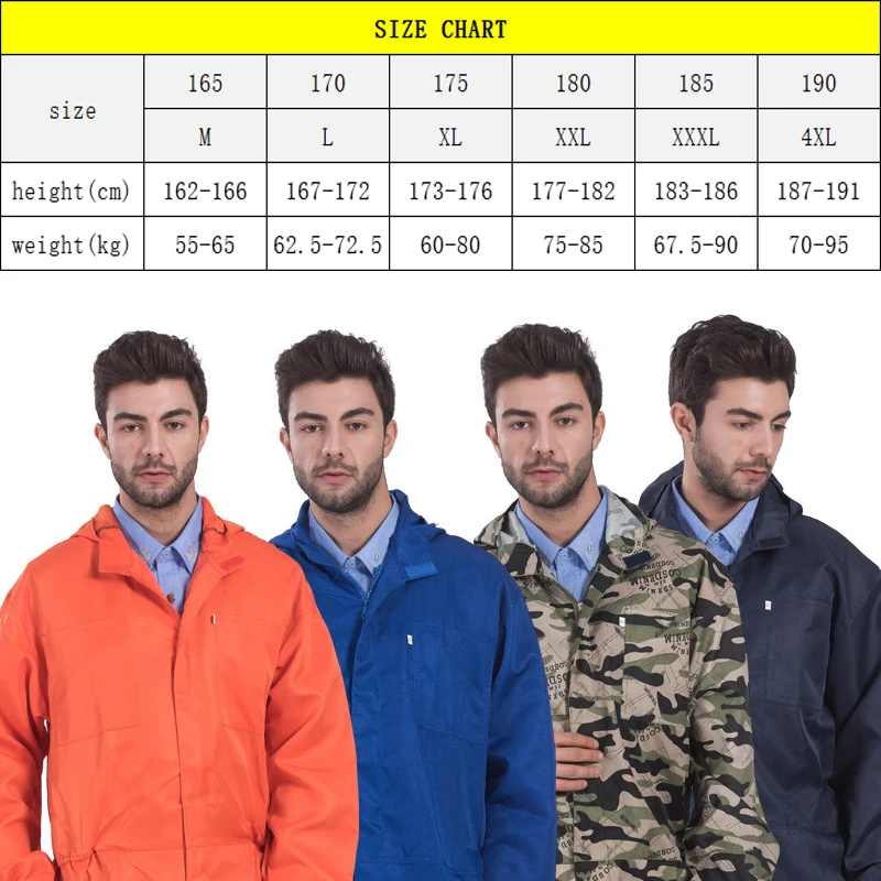 Летний комбинезон из полихлопка рабочая одежда с длинным рукавом и капюшоном