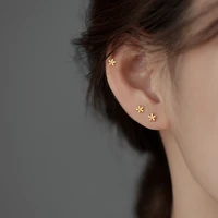 girls minimalist simple stud earrings little flower goldenwhite ear nail female trendy piercing earring accessories cute gifts