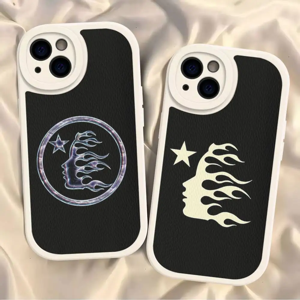 Фото Модный кожаный мягкий чехол H-HellstarS с логотипом для iPhone 16 15 14 13 12 11 Pro Max Plus №4