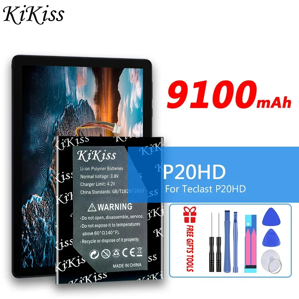 Новый аккумулятор KiKiss для планшетного ПК емкостью 9100 мАч Teclast P20HD 98 4G ID N6H1 P20 HD