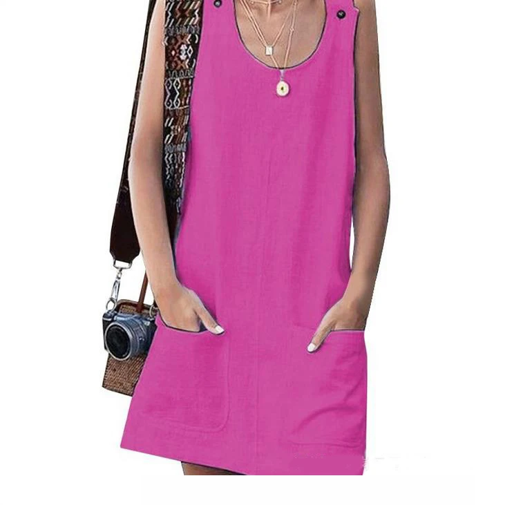 Solid Fashion Elegant Vestido De Festa Women Clothing New Dress for Women Summer Y2k Cotton Linen Loose Comfortable Casual