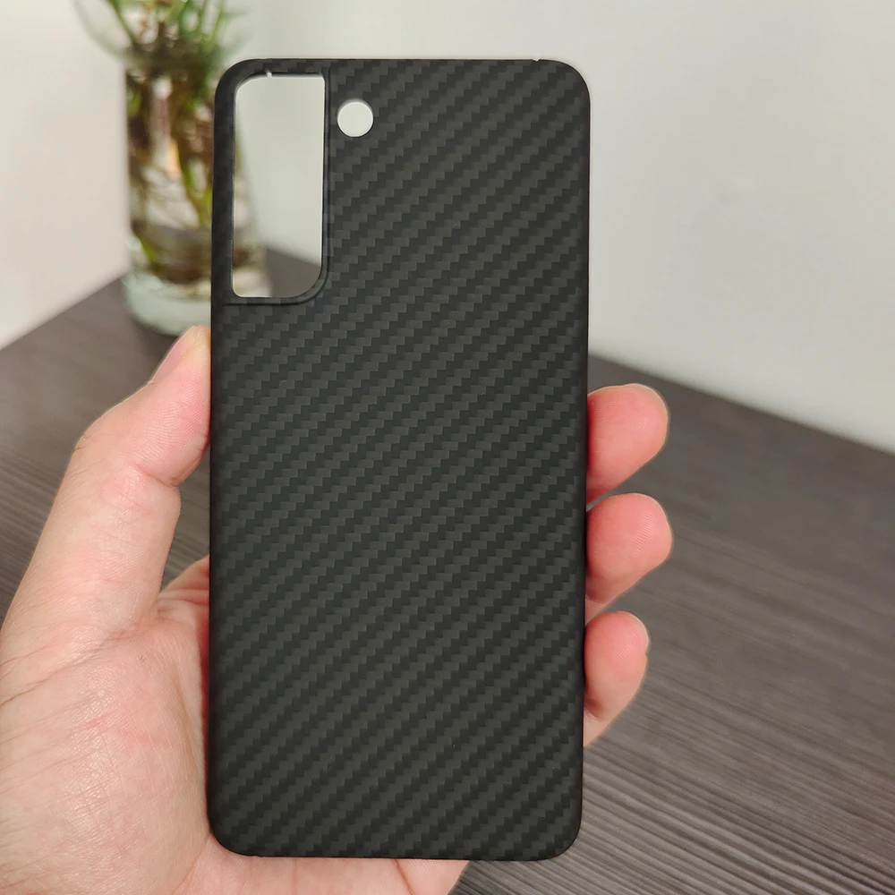 

Carbon Fiber Phone Case for Samsung S21 Ultra Ultra thin 0.7mm Aramid Fiber Cover for Galaxy S21 Plus Shell