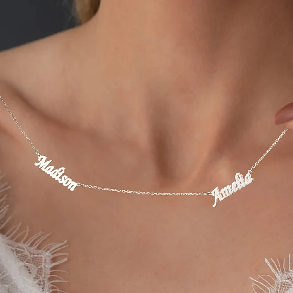 Women's Stainless Steel Custom Necklace Multiple Names Custom Pendant Personality Necklace Women's Neck Charm Jewelry