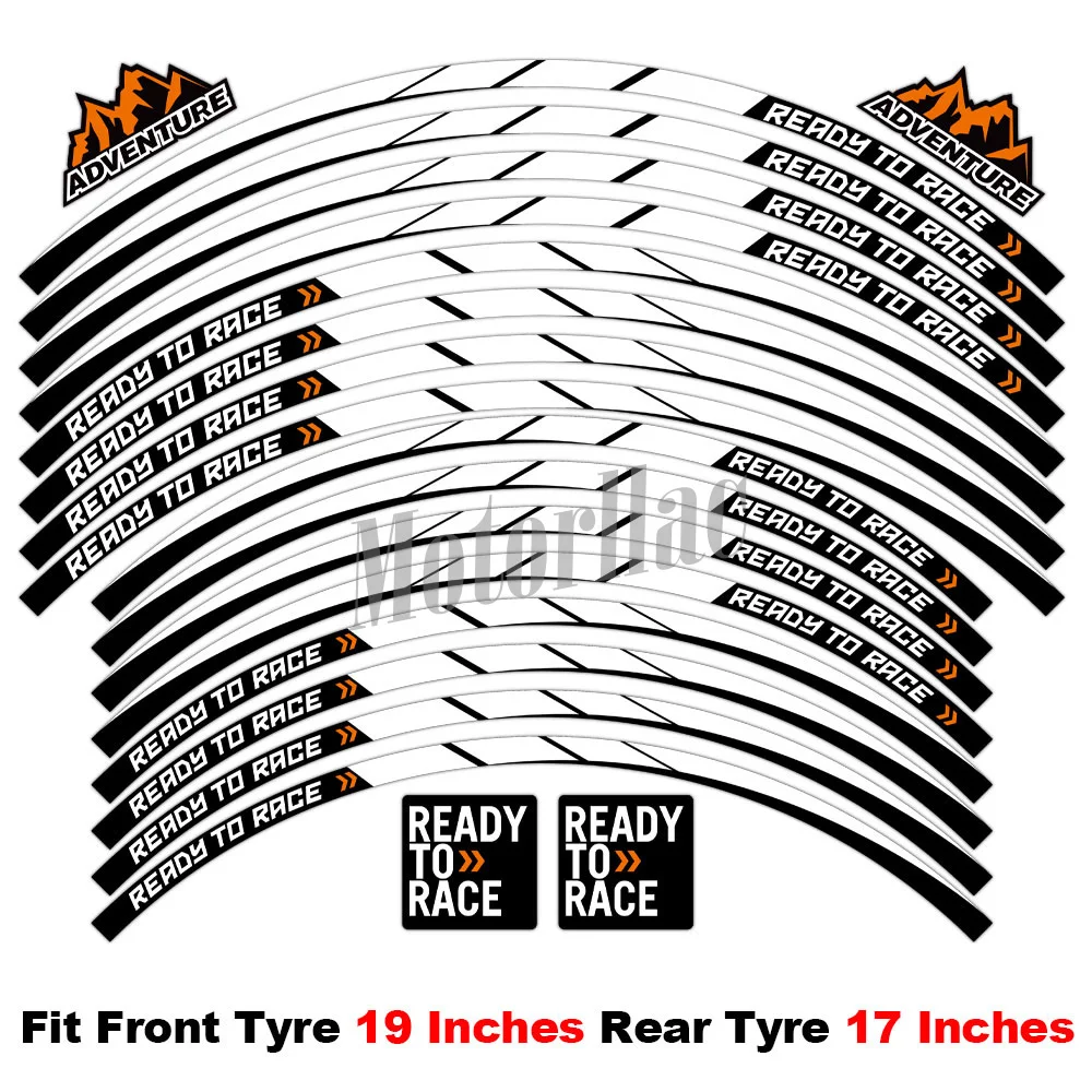 

Для KTM 1290 Super ADVENTURE 390 690 790 890 1190 2023, светоотражающая наклейка на обод колеса мотоцикла в полоску, водонепроницаемые аксессуары