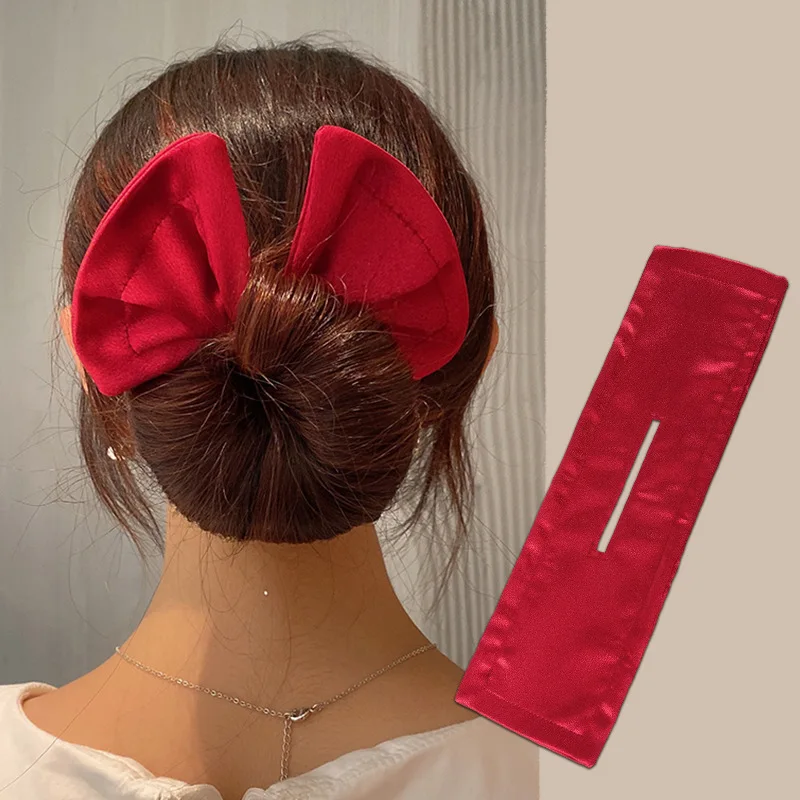 

New Headband Roller Hair Curler Women Donut Bun Maker Twisted Lazy Hairpin Tool Bow Rabbit Ear Magic Hairstyle Ring Accessories
